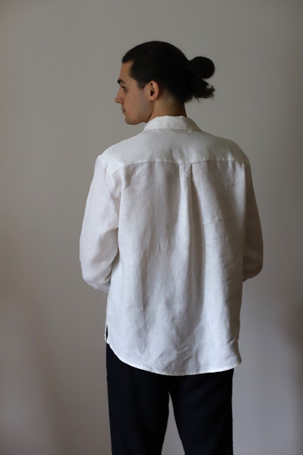 popover biały 1 ONTE – lniany popover złamana biel