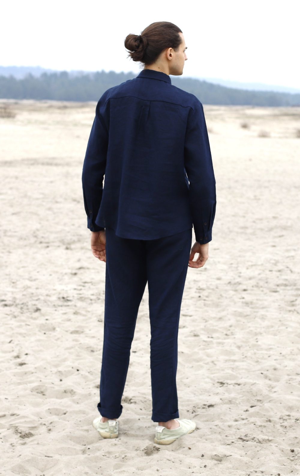 popover granatowy spodnie granatowe 1 LASO – lniane spodnie granatowe